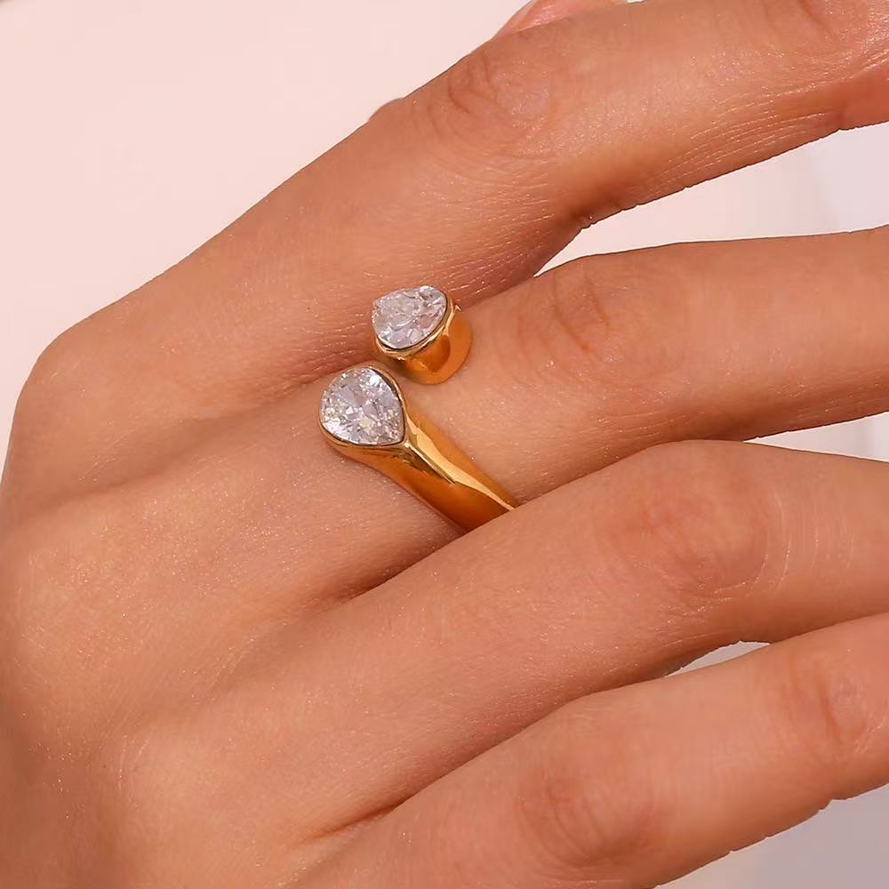 Anello "Waterdrop" | in acciaio inox