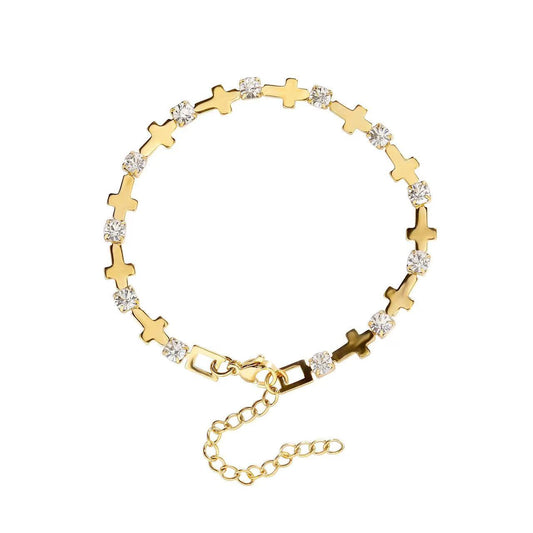 (B187)  Bracciale con croci e punto luce