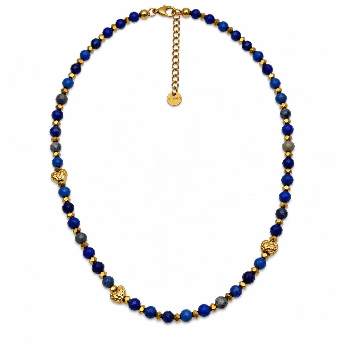 Collana Ritmo di Cuori | pepite con le Pietre naturali | in acciaio inox