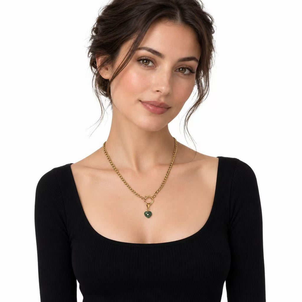 Collana Stone Heart in acciaio inox
