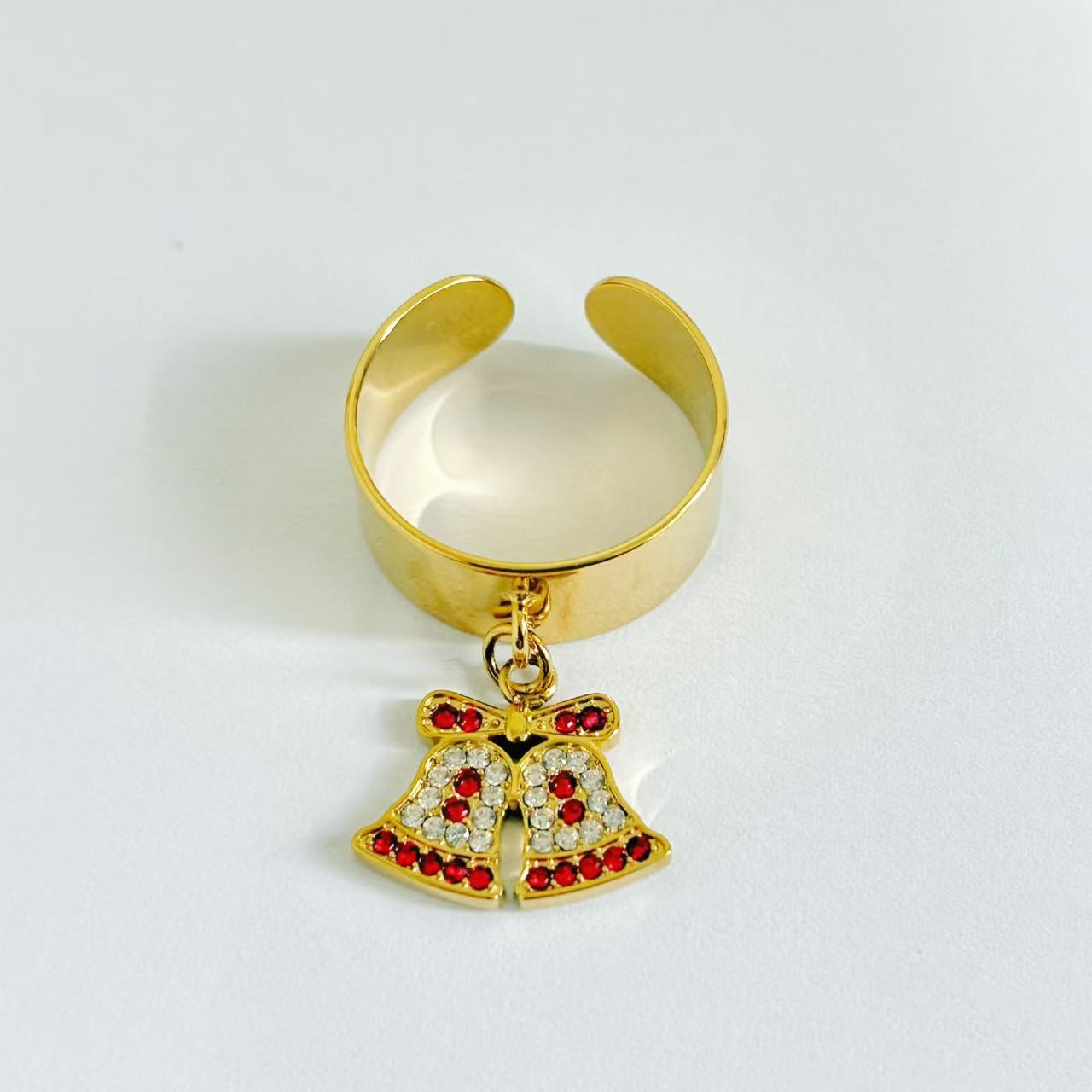 Anello Regolabile con Ciondolo Campanelli – Dettaglio Festivo Luminoso