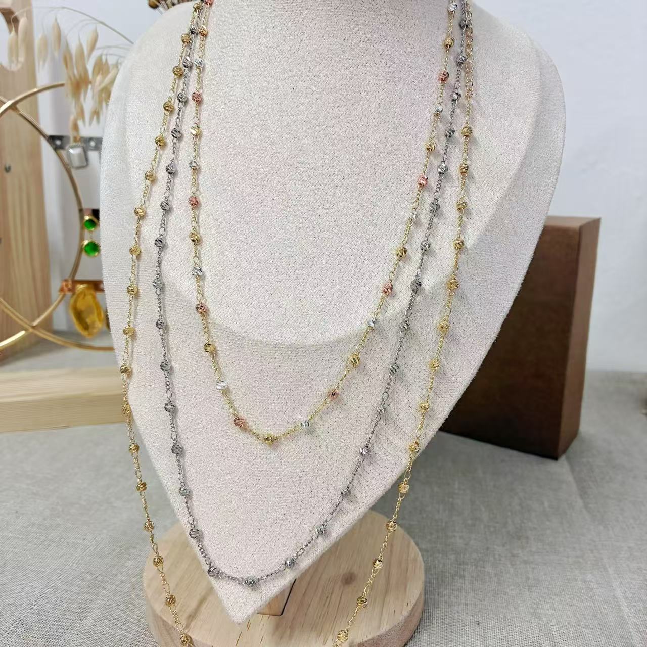 Collana Singola con pepite 3 lunghezze diverse