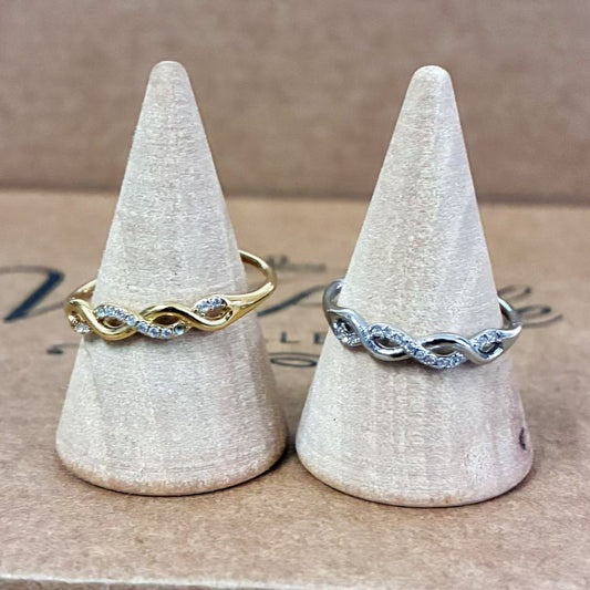 Anello Intreccio con Zirconi