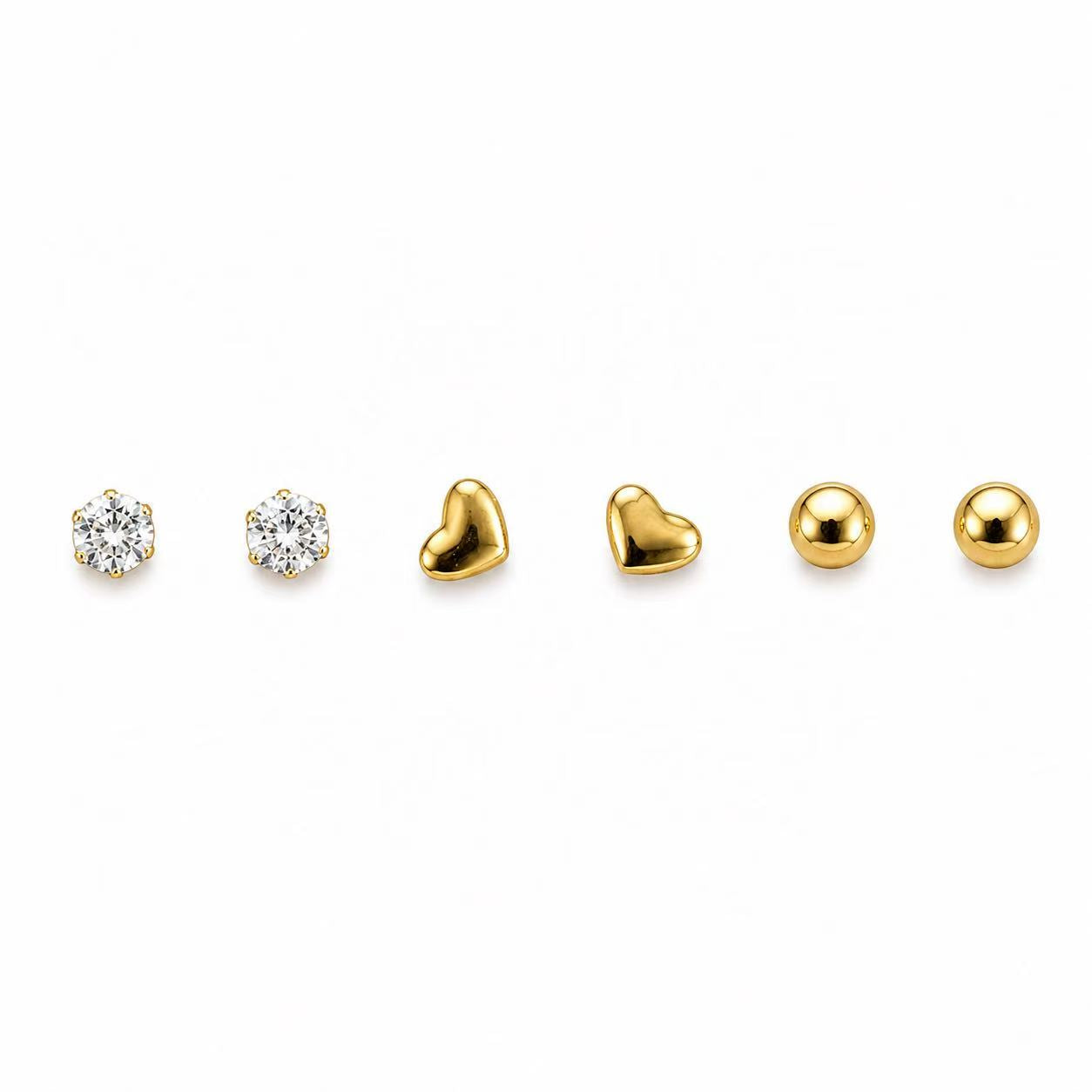 Set 6 orecchini “Tris Gentle” | in acciaio inox