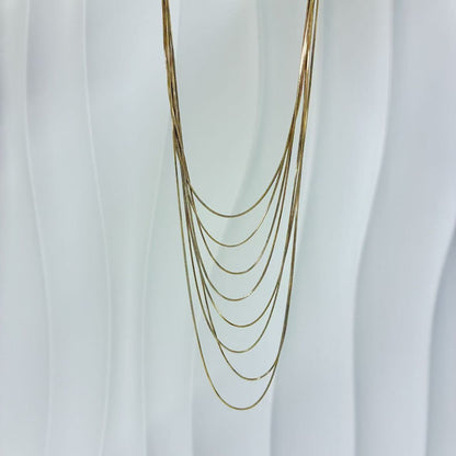 (C253)Collana tanti fili in acciaio inox