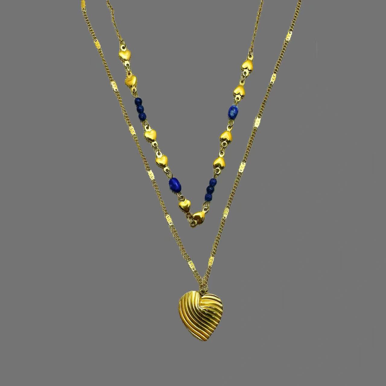 (C319)Collana doppio cuore