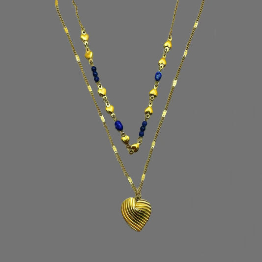 (C319)Collana doppio cuore