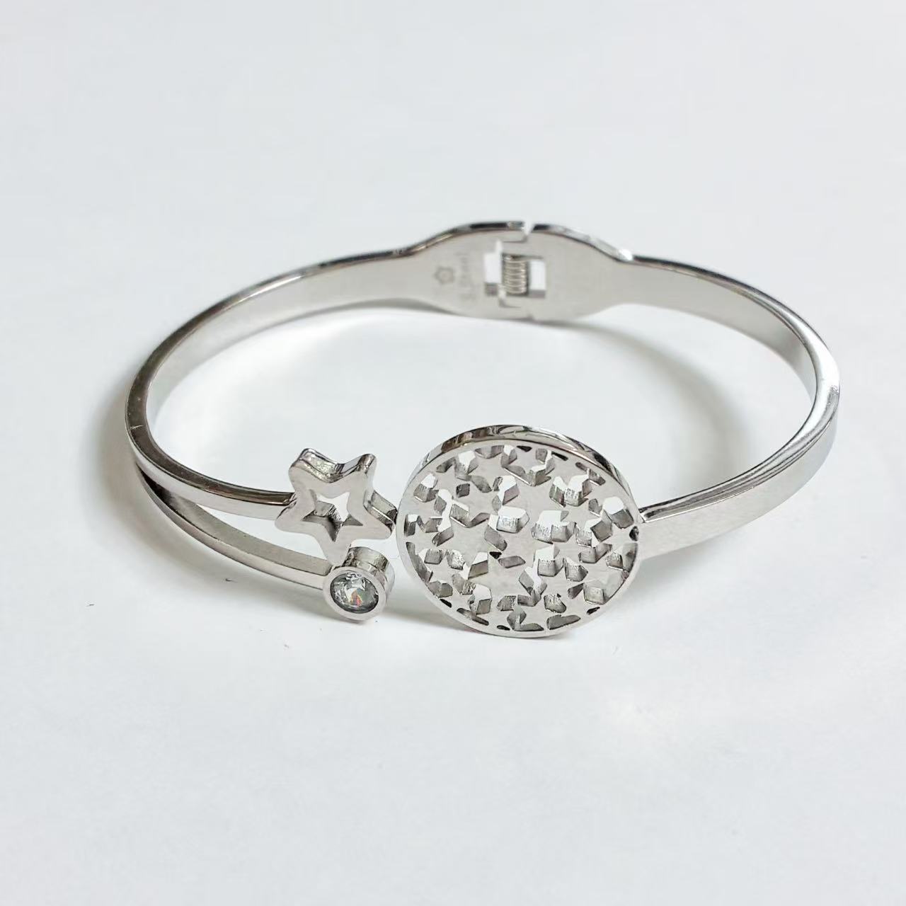 Bracciale Rigido “Starlight” – Acciaio Argento