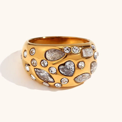 Anello “Mosaico Prezioso” – Fascia Scultorea dal Carattere Ricercato