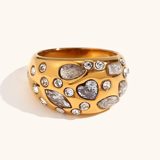 Anello “Mosaico Prezioso” – Fascia Scultorea dal Carattere Ricercato