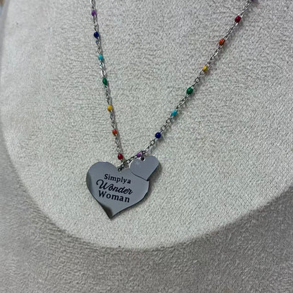 Collana “Wonder Woman” – Acciaio Inossidabile & Catena Multicolor