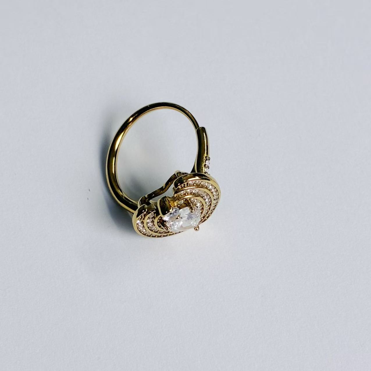 Anello Cuore a Triplo Strato con Zirconi – Acciaio Inossidabile