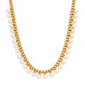 Collana con le perle tonde | 45cm | in acciaio inox