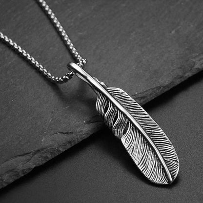(C329)Collana Uomo Pendente Artiglio e Piuma