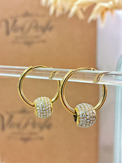 Orecchini Cerchio con Dettaglio Brillante