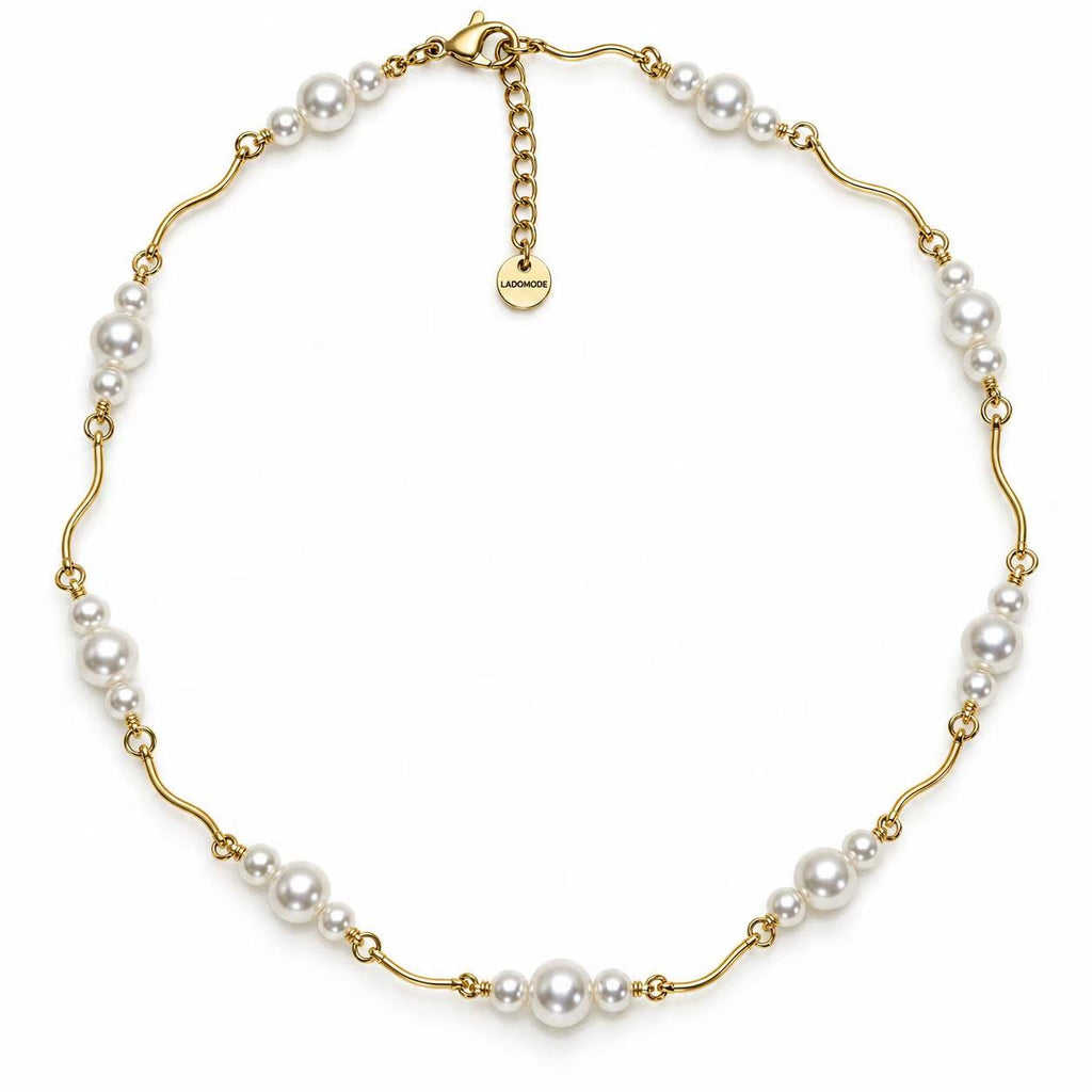 Collana Onde e Perle | in acciaio inox