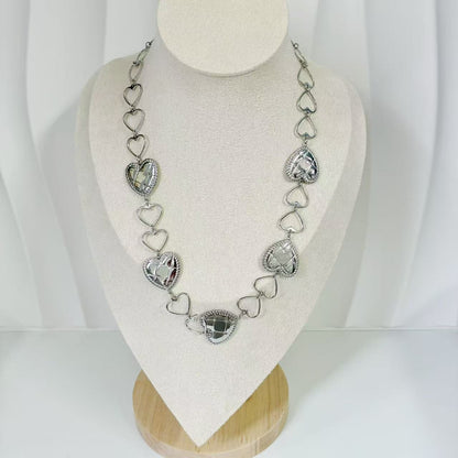 (C202)Collana cuori girocollo in acciaio inox