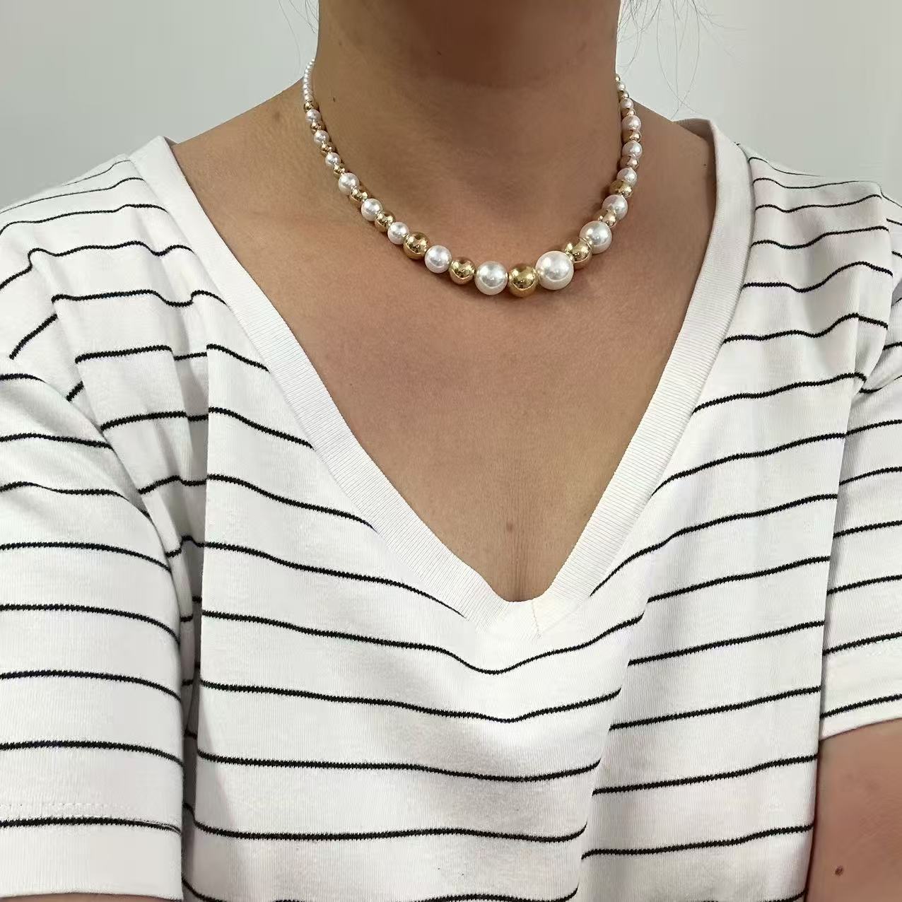 (C300)Collana sfere bicolori