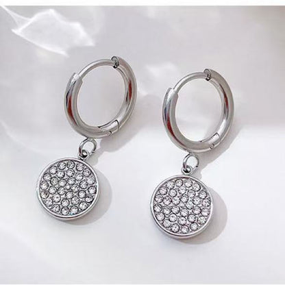 Orecchini "Sole di Cristallo" – Cerchi con Pendente Pavé