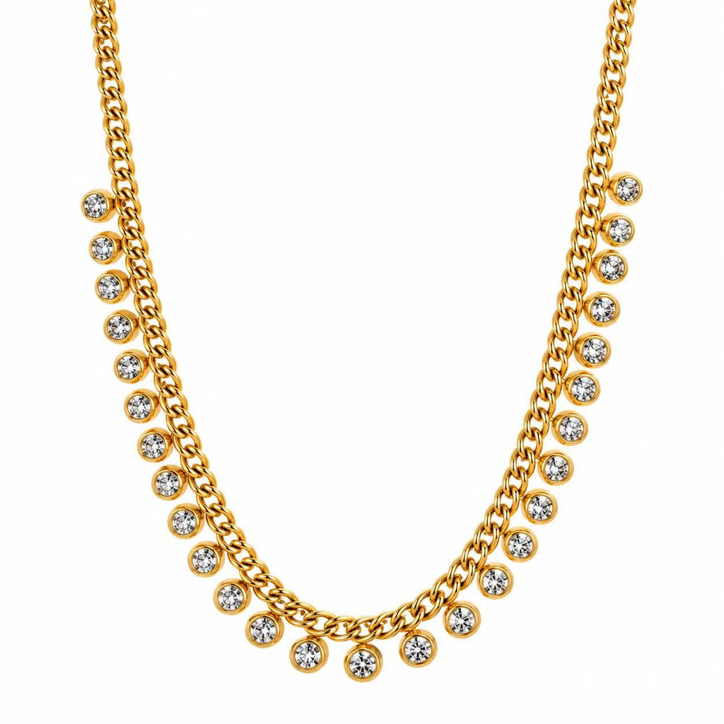 Collana con i zirconi tondi | 45cm | in acciaio inox