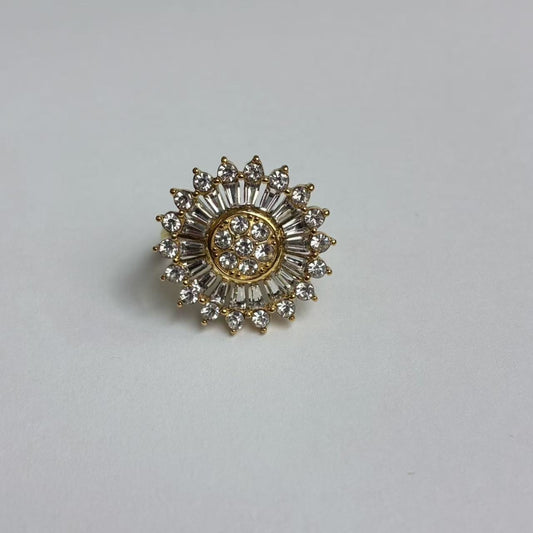 Anello Fiore di Zirconi – Acciaio Inossidabile