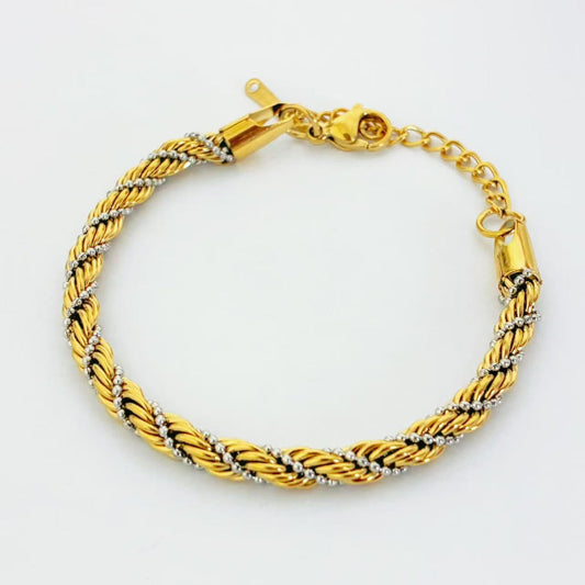 Bracciale torcino bicolore – Eleganza Classica e Raffinata