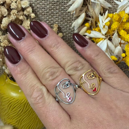 Anello Volto Astratto