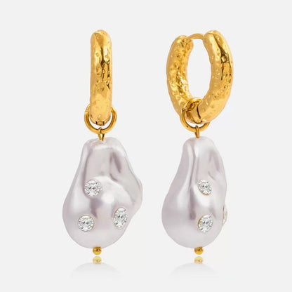 Orecchini Pendenti con Dettagli Irregolari — Eleganza Materica e Brillantezza Sofisticata