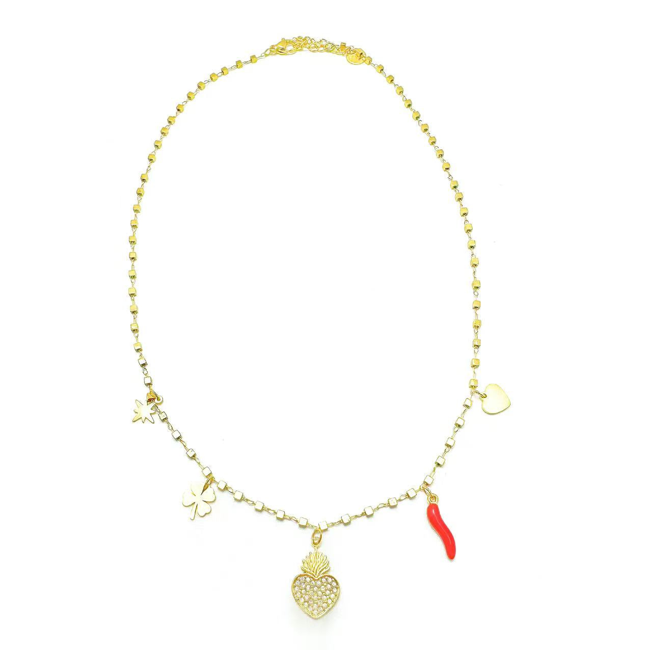 (C275)Collana cubetti nuova versione in acciaio inox