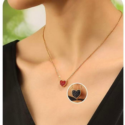 [Offerte] Collana "Essenza d'Amore" doppia faccia decorata – Pendente a Cuore con Pavé di Cristalli