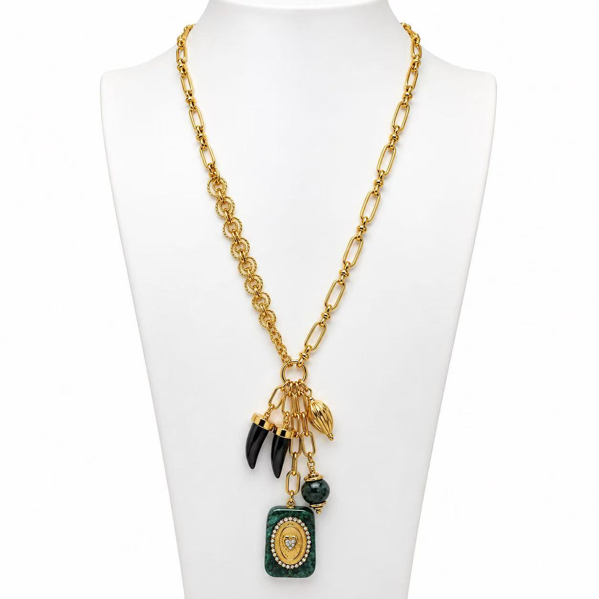 Collana Bazar | 85cm | pietra naturale | in acciaio inox