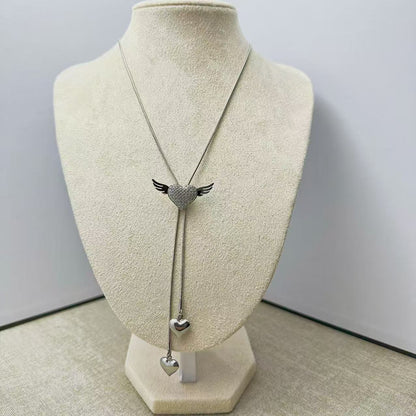 (C308)Collana cuori chevalier con ali