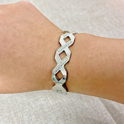 Bracciale rigido Intrecciato con la chiusura laterale