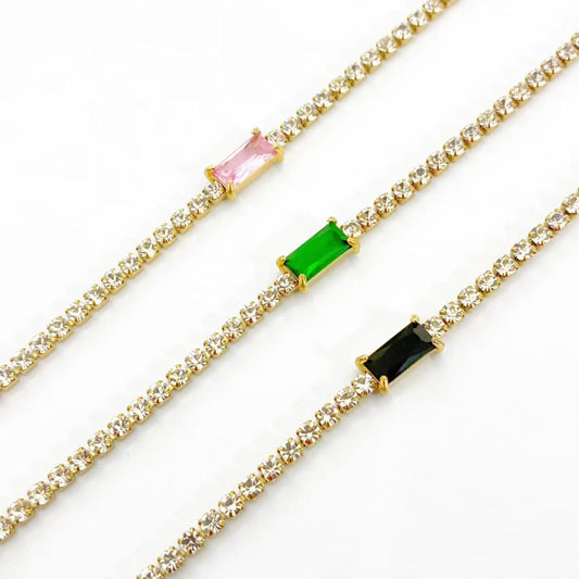 Bracciale con Cristalli & Gemma Centrale – Eleganza Luminosa