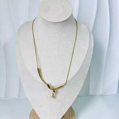 (C248)Collana con ciondolo punto luce in acciaio inox