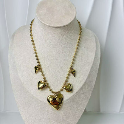 (C163)Collana cuori leggeri in acciaio inox