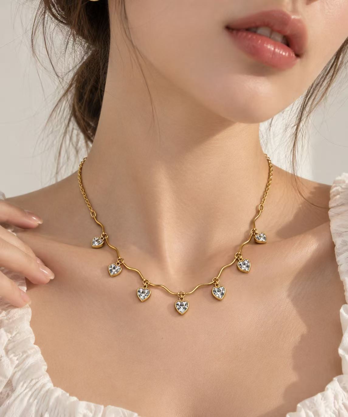 Collana Ghirlanda di Cuori | in acciaio inox