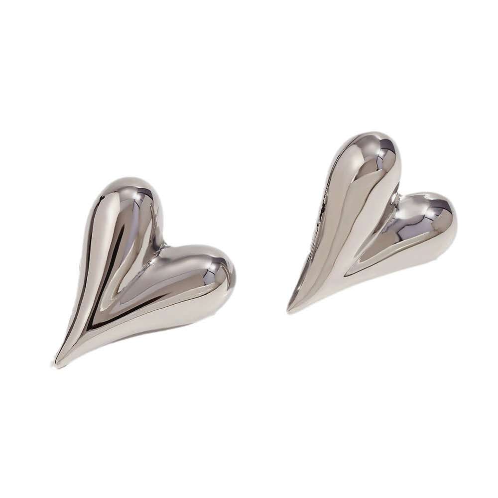 (O206)Orecchini Donna Minimal Cuore Argento