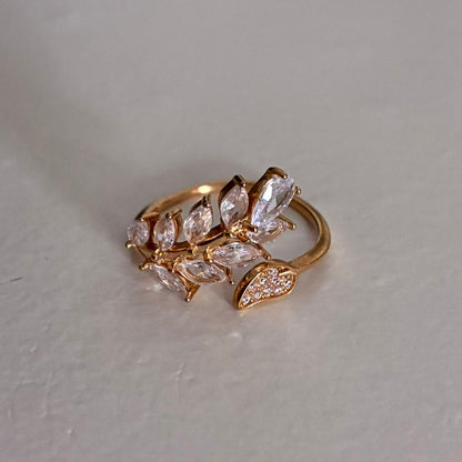 Anello Foglia di Cristallo