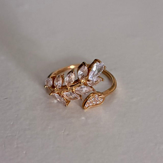 Anello Foglia di Cristallo