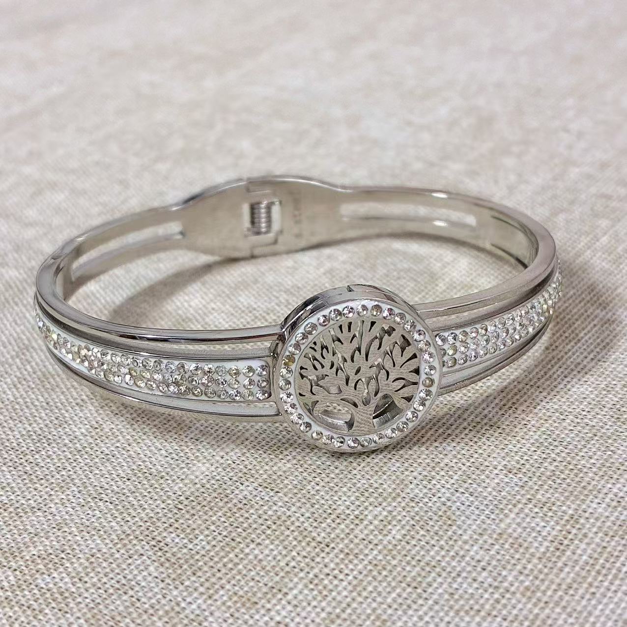 Bracciale rigido Albero Della vita con la chiusura a molla