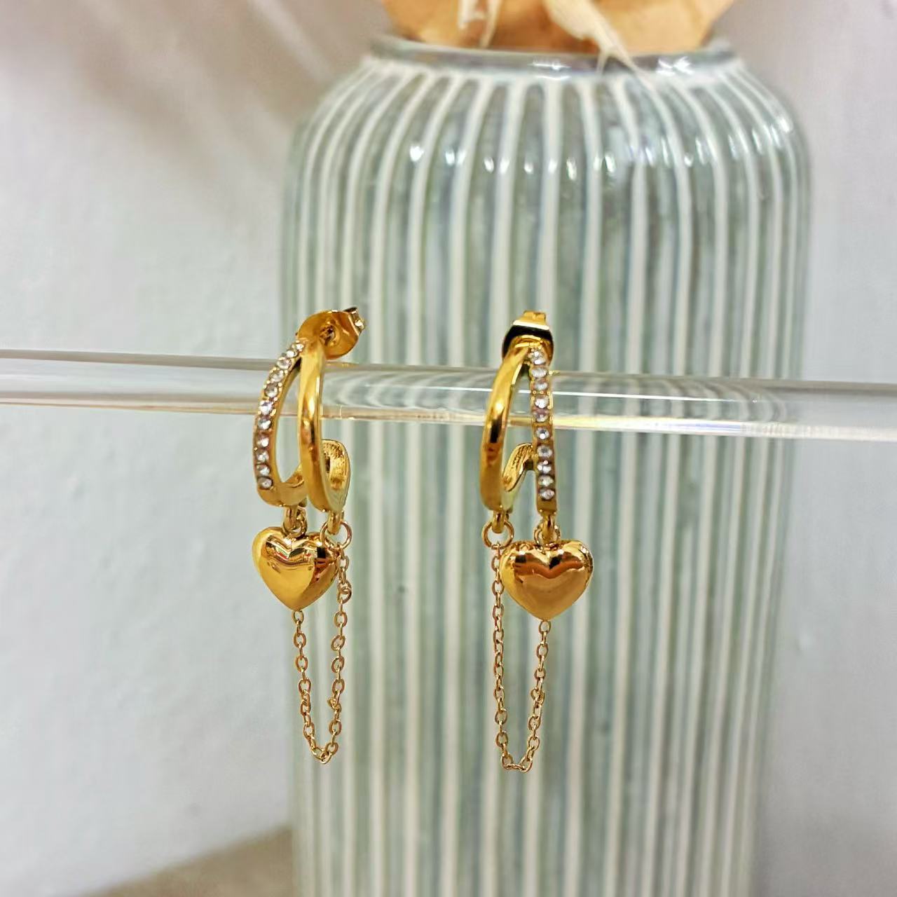 Orecchino Golden Heart