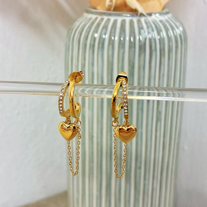 Orecchino Golden Heart