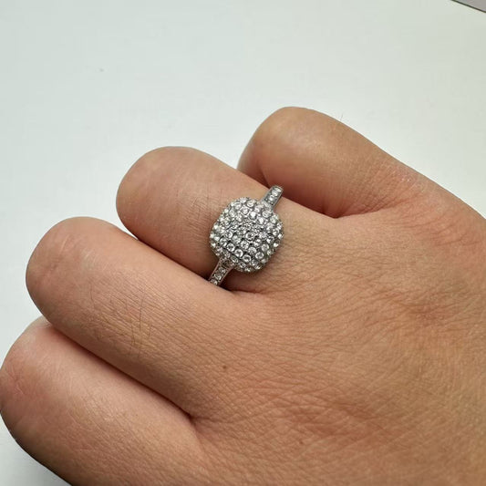 (A161)Anello chevalier quadrato piccolo