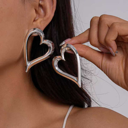 (O210) Orecchini Donna Cuore Vuoto