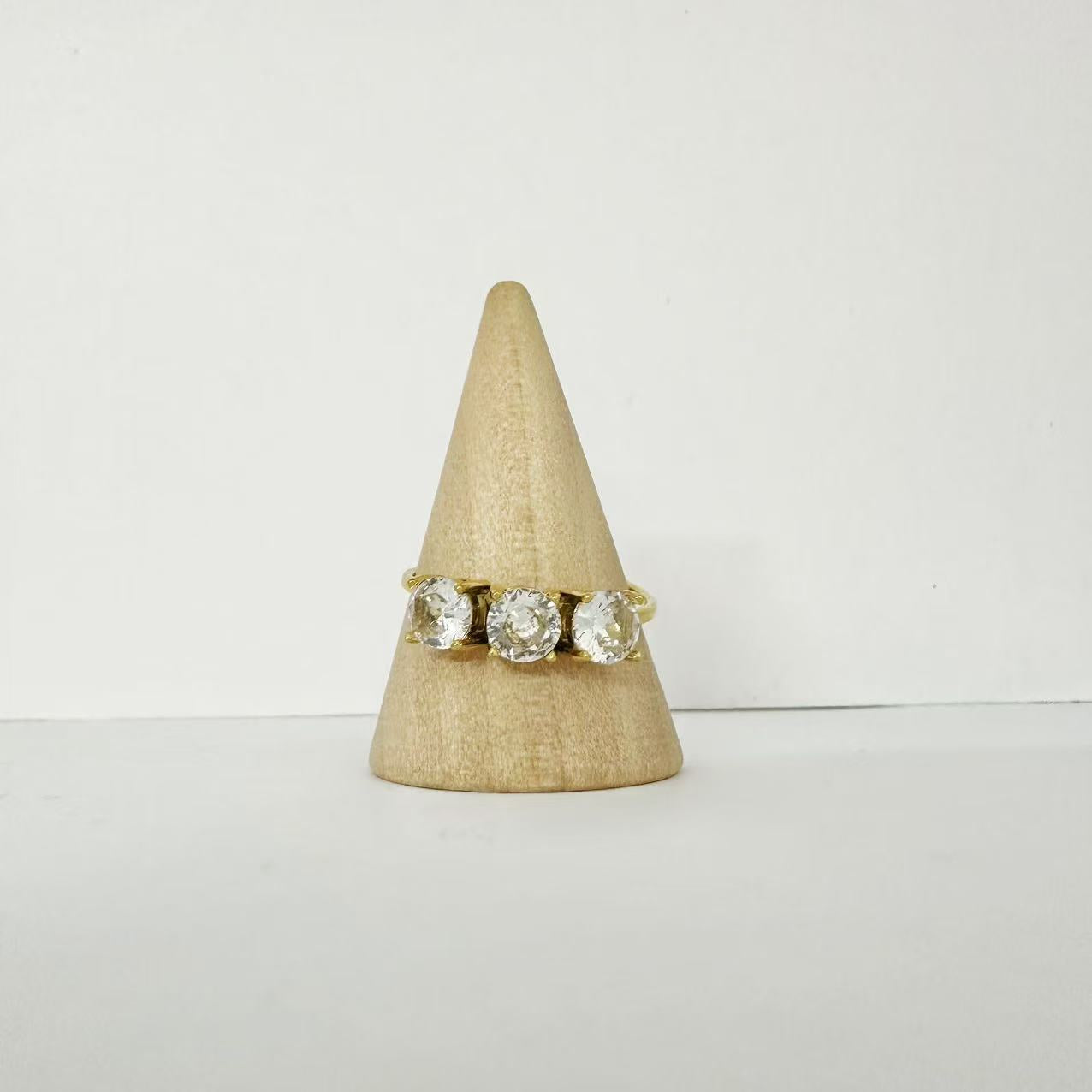 (A148)Anello trilogy gold regolabile