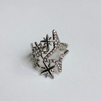 Anello Stellato con Zirconi – Acciaio Inossidabile