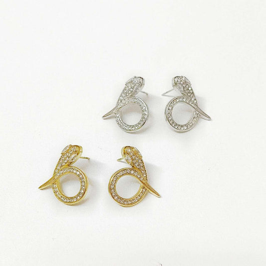 Orecchini Donna Serpente con Zirconi