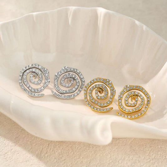 Orecchini “Crystal Spiral” – Spirali Brillanti