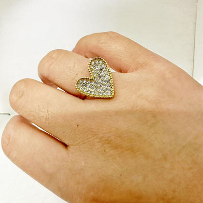 (A147)Anello cuore chevalier regolabile